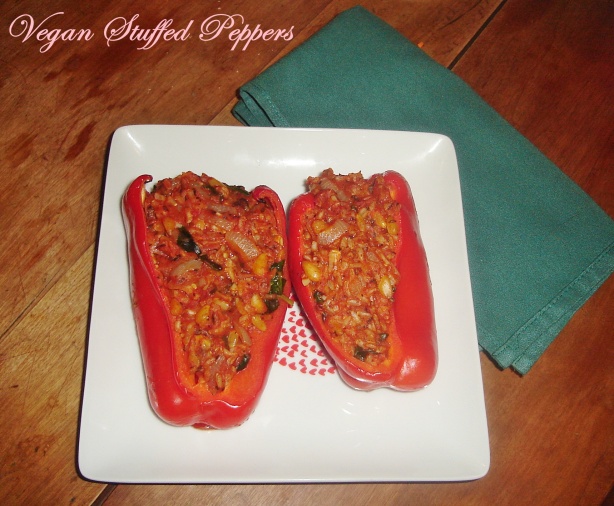 Vegan Stuffed Peppers - Simply Bubbly